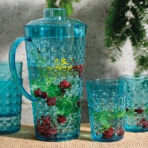 Set mit Krug und Gläsern Lifetime Blau Kunststoff 5 Stücke