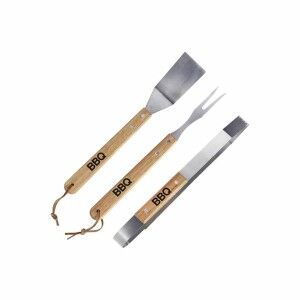 Barbecue Utensils Set BBQ Collection Stainless steel Rubber wood (3...