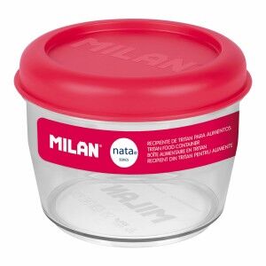Hermetic Lunch Box Milan 500 ml Pink Transparent Plastic Circular Ø...