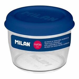 Hermetic Lunch Box Milan 500 ml Blue Transparent Plastic Circular Ø...