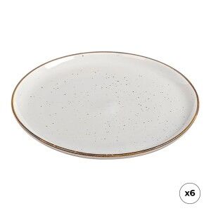 Flat Plate Ovenza White Porcelain Ø 25 cm (6 Units)