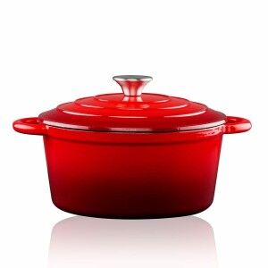 Casserole Alpina Red Cast Iron 3,8 L Ø 24 x 11,8 cm |  Pans and cas...