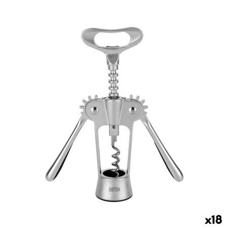 Bottle Opener with Corkscrew Quttin 18 x 7 x 4 cm Silver (18 Units)