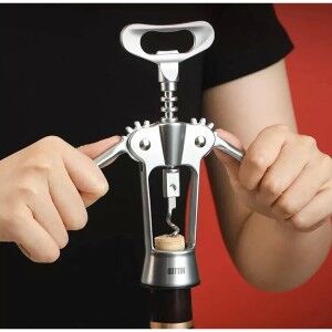 Bottle Opener with Corkscrew Quttin 18 x 7 x 4 cm Silver (18 Units)