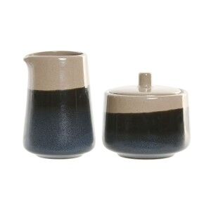 Milk jug and sugar bowl Home ESPRIT Blue Grey Porcelain 250 ml 9 X 9 X 8,4 cm 2 Pieces