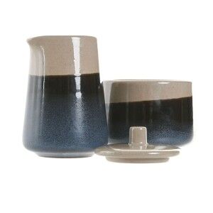 Milk jug and sugar bowl Home ESPRIT Blue Grey Porcelain 250 ml 9 X 9 X 8,4 cm 2 Pieces