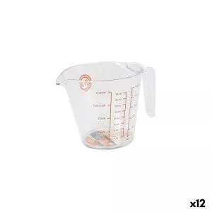 Measuring Jug MasterChef Plastic 500 ml Transparent (12 Units)