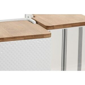 Salzstreuer mit Deckel Home ESPRIT Weiß Bambus Steingut 11 x 11 x 11 cm (3 Stück)