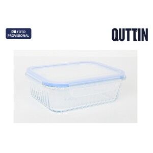 Lunch box Quttin Textury Transparent Borosilicate Glass Rectangular 1 L 1L (6 Units)