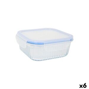 Lunch box Quttin Textury Transparent Borosilicate Glass 1,1 L (6 Units)