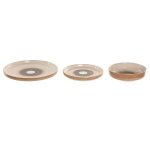 Assiettes Home ESPRIT Beige Grès 18 Pièces