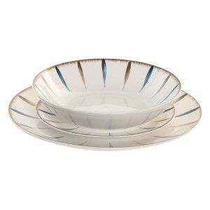 Assiettes Home ESPRIT Bleu Blanc Porcelaine 18 Pièces