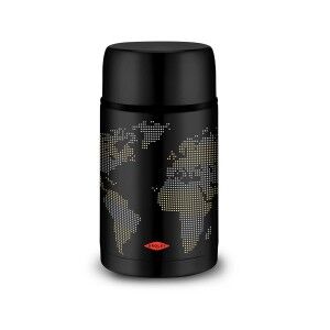 Thermos for Food Oroley Black Stainless steel 1 L World Map