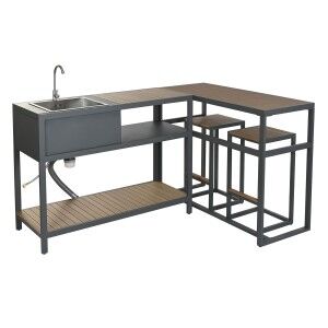 Meuble de cuisine Home ESPRIT Gris Naturel 127 x 100 x 90 cm 127 x 100 x 95 cm