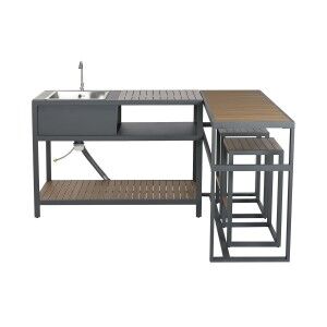 Kitchen furniture Home ESPRIT Grey Natural 127 x 100 x 90 cm 127 x 100 x 95 cm