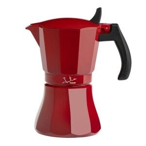 Italian Coffee Pot JATA Cafetera de inducción roja vulcano Red Aluminium
