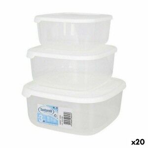 Set of 3 lunch boxes Tontarelli Family White 20 x 20 x 9,4 cm (20 U...
