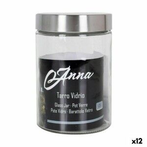 Jar Anna 1,25 L Glass Steel (12 Units) |  Lunch boxes, food contain...