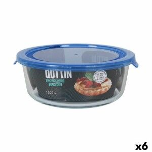 Hermetic Lunch Box Quttin Blue Transparent 1,3 L (6 Units)