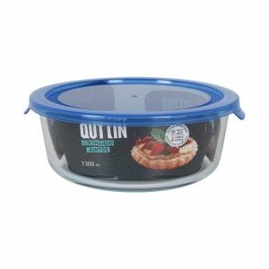 Hermetic Lunch Box Quttin Blue Transparent 1,3 L (6 Units)