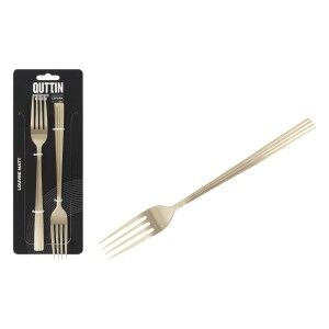 Fork Set Quttin LOUVRE Champagne 21 x 2,4 cm 2 Pieces (12 Units)
