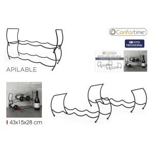 Bottle rack Confortime Black 43 x 15 x 28 cm (8 Units) |  Bottle ra...