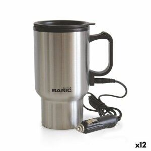 Thermal Cup with Lid Basic Home Silver 400 ml 0,4 l Electric (12 Un...