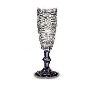 Champagne glass Vivalto Transparent Anthracite Glass 185 ml |  Glas...