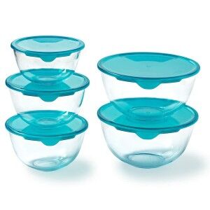 Set of lunch boxes Pyrex Transparent Turquoise 5 Pieces