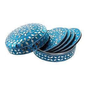 Dessous de verres DKD Home Decor Aluminium Bois MDF (3 pcs)