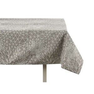 Tablecloth Kinvara BABEL GRIS 48 White Grey Jacquard