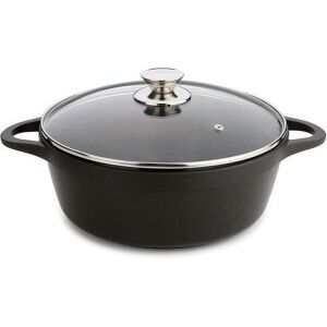 Casserole with lid Valira BLACK IND 24CM Black Ø 24 cm