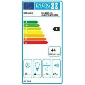 Konventioneller Rauchfang Mepamsa CUADRO 60 Schwarz 60 cm