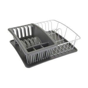 Draining Rack for Kitchen Sink Metaltex Grey (35 x 30 x 11 cm) |  O...