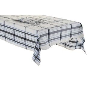 Tablecloth and napkins DKD Home Decor 150 x 150 x 0,5 cm Black Beig...