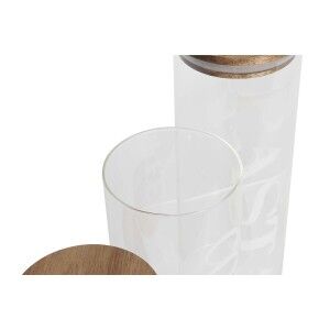 3 Tubs DKD Home Decor 10,2 x 10,2 x 27,7 cm Natural Transparent Aca...