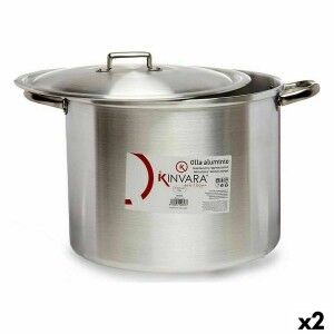 Casserole with Lid Kinvara Silver Aluminium 44 x 30 x 35 cm (2 Units)