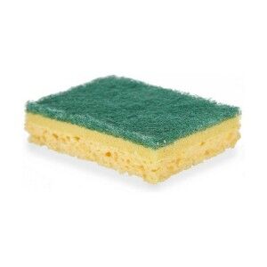 Set of scourers Yellow Green Cellulose Abrasive fibre 9 x 5,5 x 2,5 cm 19,5 x 9 x 4 cm (14 Units)