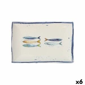 Kochschüssel La Mediterránea Peixe rechteckig Fische 30 x 20 x 2,5 cm (6 Stück)