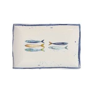 Plat à Gratin La Mediterránea Peixe Rectangulaire Poissons 30 x 20 x 2,5 cm (6 Unités)