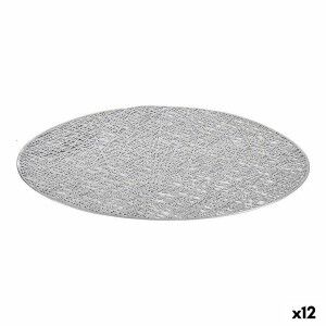 Table Mat Kinvara Silver Plastic 30 % Polyester Ø 38 cm 38 x 0,01 x 38 cm (12 Units)