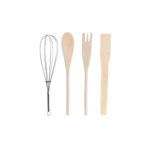 Pot pour ustensiles de cuisine DKD Home Decor Métal Dolomite Bois MDF 12 x 12 x 22 cm