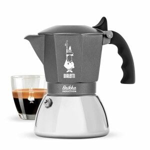 Italienische Kaffeemaschine Bialetti Brikka Silberfarben Aluminium