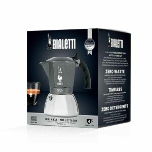 Italienische Kaffeemaschine Bialetti Brikka Silberfarben Aluminium