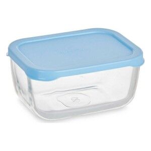 Lunch box Pasabahce Snow Blue Transparent Glass Polyethylene 420 ml (12 Units)