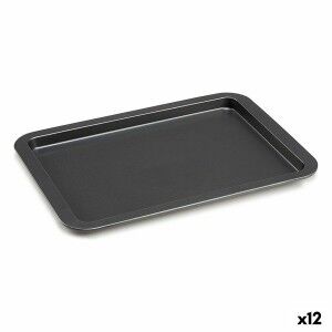 Baking tray Kinvara Grey Metal 25,3 x 2 x 37 cm (12 Units) |  Decor...