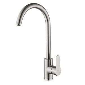 Mixer Tap Fontastock Grey Stainless steel Ceramic Zinc Alloy C-shap...