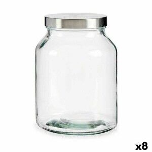 Jar Vivalto Transparent Silver 3 L (8 Units)