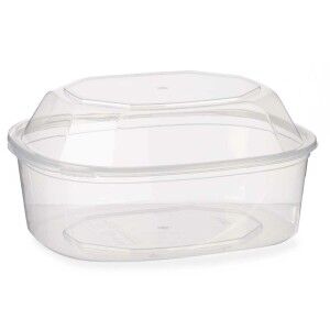 Rectangular Lunchbox with Lid Leknes Transparent polypropylene 1,5 L (8 Units)