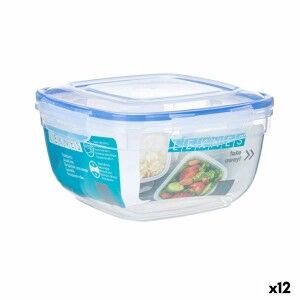 Hermetic Lunch Box Leknes Transparent Plastic Squared 2,4 L (12 Uni...
